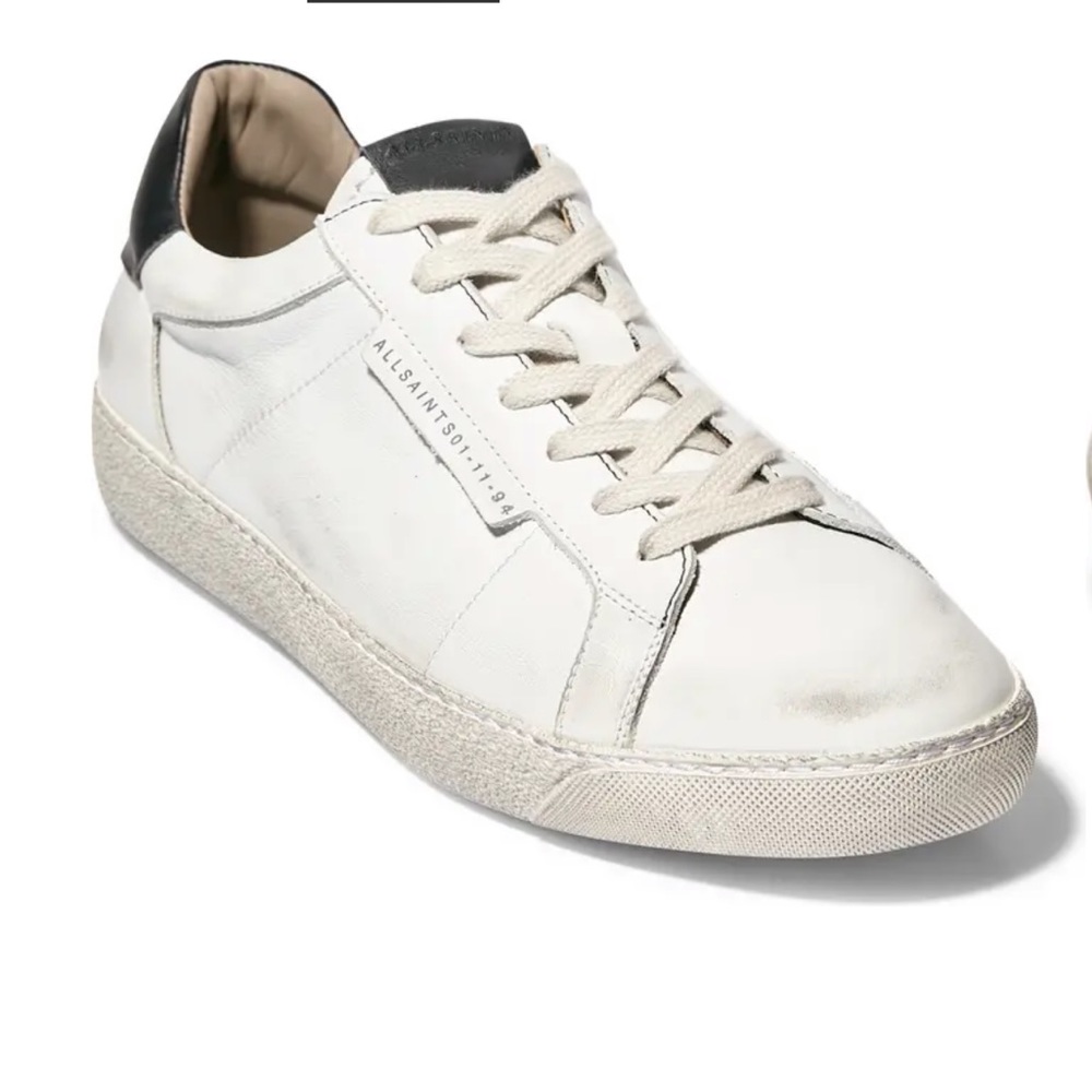 AllSaints🔴Sheer white leather sneakers women 40 US SIZE 10